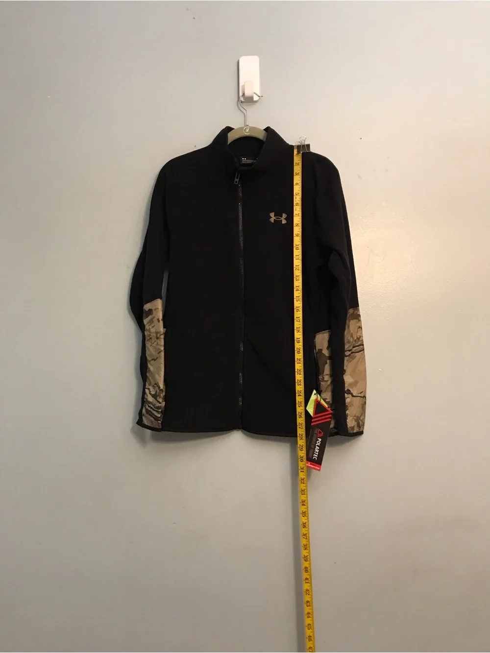 Under Armour Black Jacket with Camouflage Tan Sleeve Panels